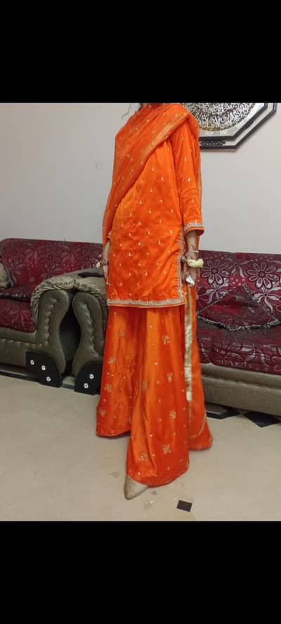 orange silk dress