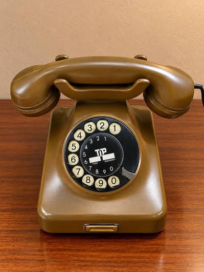 Vintage Brown Rotary Dial Telephone - Uncommon Classic Collectible