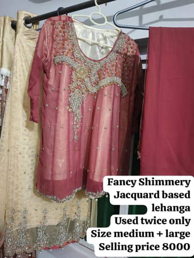 Fancy Lehanga with stone work on it.
