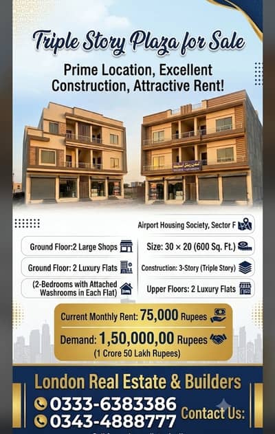 commercial plaza for sale at Air port society vip
