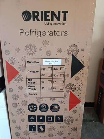 Brand new unused orient marvel refrigerator for sale