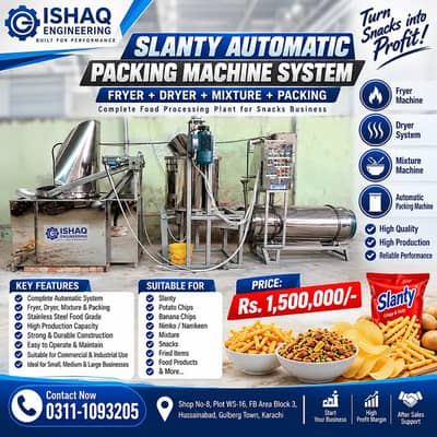Slanty Automatic Packing Machine | Fryer Dryer Mixture Plant | Food