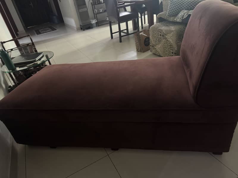 Dark brown dewan (settee) 1
