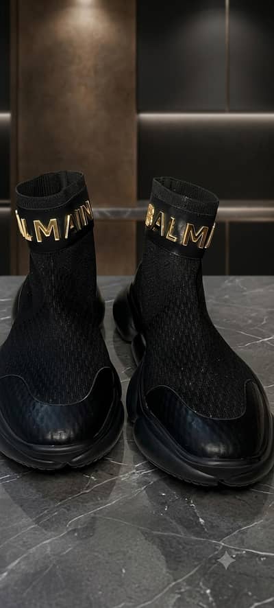 Original Balmain High-Top Sock Sneakers – Like New (Worn Once)