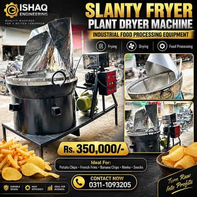 Slanty Fryer Plant Dryer Machine | Industrial Food Processing Machine
