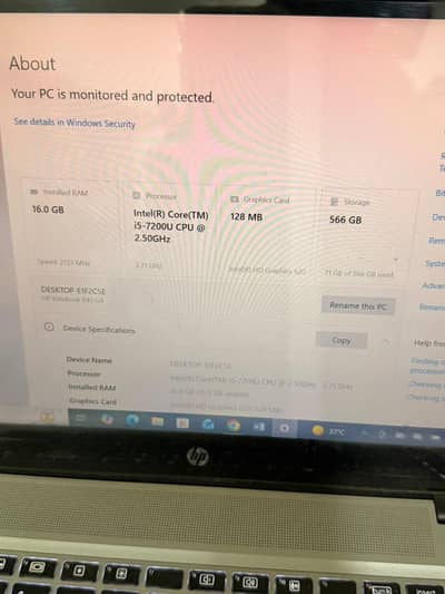HP laptop i5-7 gen 16 gb ram with touch