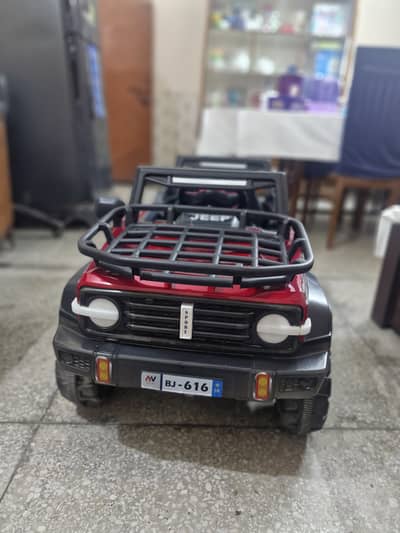 Rechargeable jeep for kids with remote/Bluetooth music & rocker option