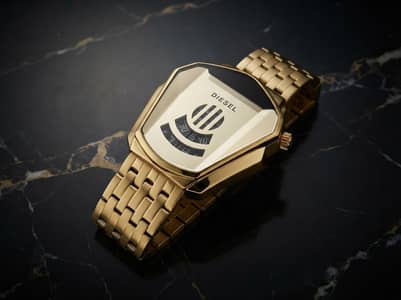 Gold Diesel Digital Watch for Men