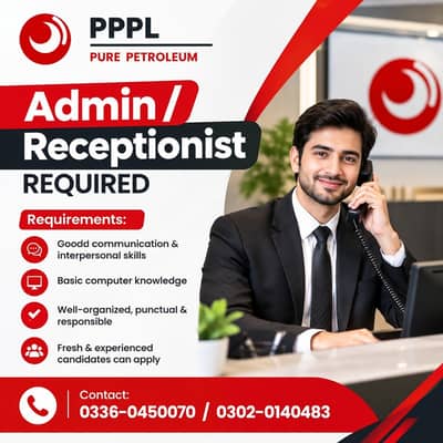 Admin / Receptionist Required – Fresh & Experienced Can Apply