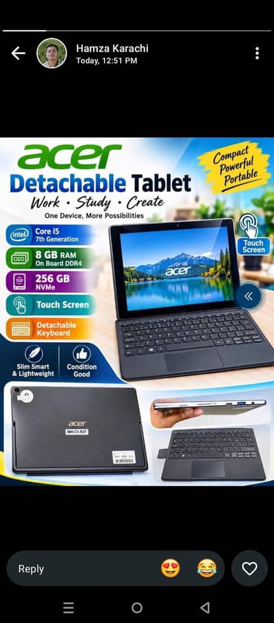 Acer Detachable Tablet