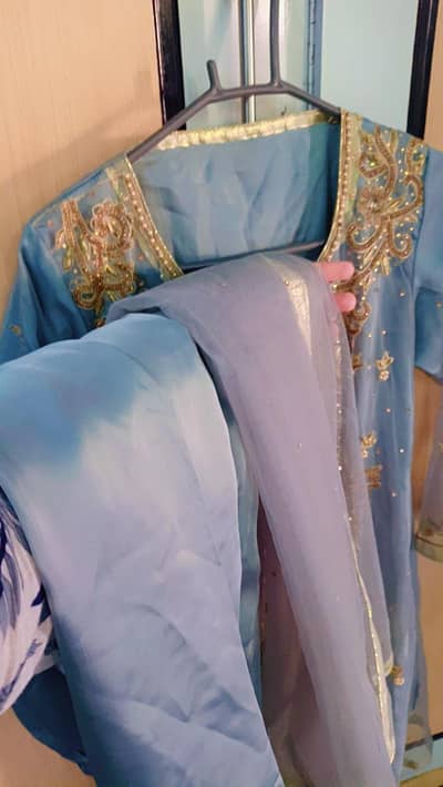 Used Beautiful Net Shalwar short frock for Women