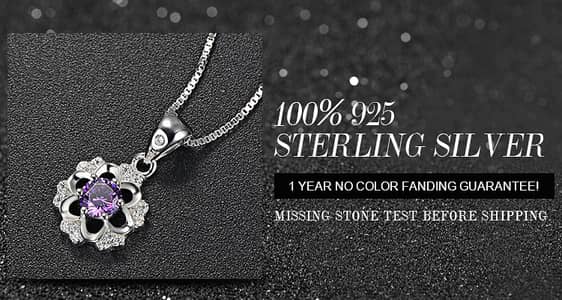  Elegant 925 Sterling Silver Pendant Necklace 