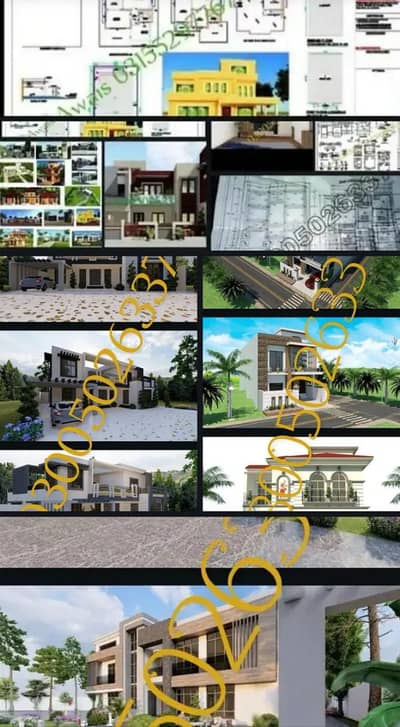 House Design Architect Naqsha building plan Hiring Drawing interior 3D