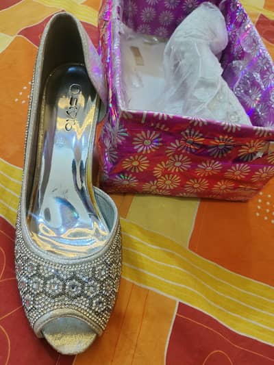 Ladies Fancy Silver Shoes, Party wear