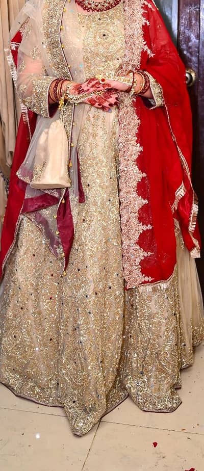 golden bridal lehenga