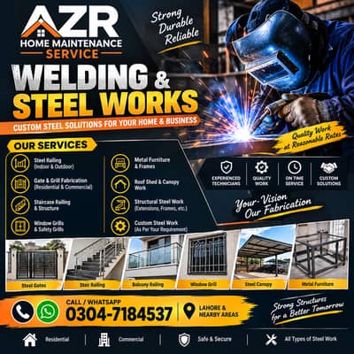 Professional Welding & Steel Work | Gates, Grills, Railing & Canopy