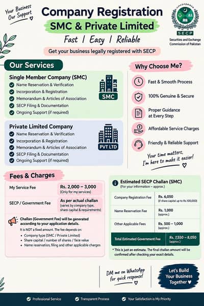 SMC & private limited company Registeration|SECP