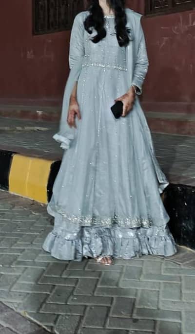 silver reception gown