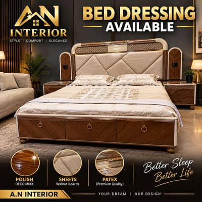 Modern King Size Bed Set , Dining , Sofa Set , Available In Karachi