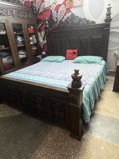 One king bed with mattress in good condition