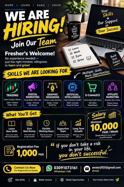 Hiring Male And Females We Need Freshers