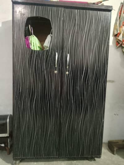 2 Door Wardrobe / Almari – Used – Mirror Broken