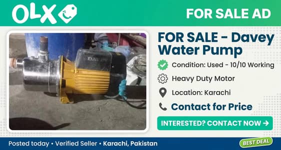 Davey Water pump 1HP