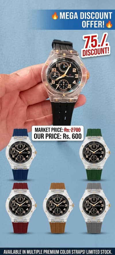 FREYANE Stylish Chronograph Watch Black Gold