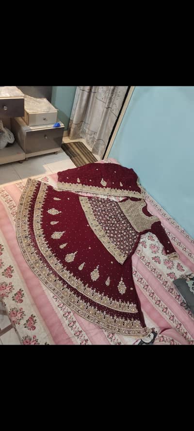 bridal lehenga 1 time used heavy work