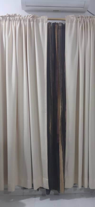2 plain 1 net curtain