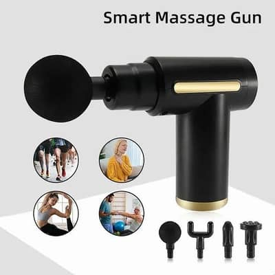 USB Rechargeable Deep Tissue Massage Gun 4 in 1– Portable Mini Muscle