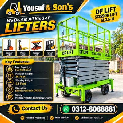 42 Feet Scissor Lift for Sale Delivery Available All Pakistan