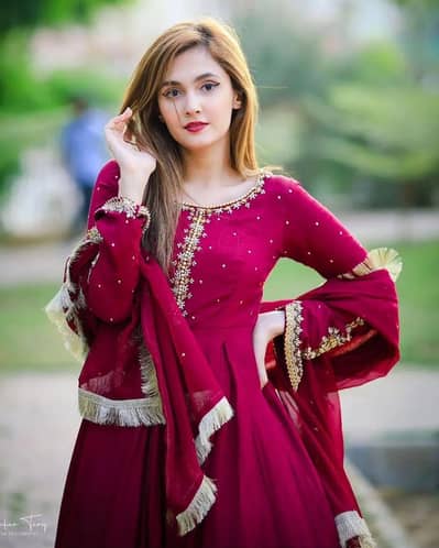 Maroon chiffon maxi 3 pcs. Pearl embroidery. Standard size. New