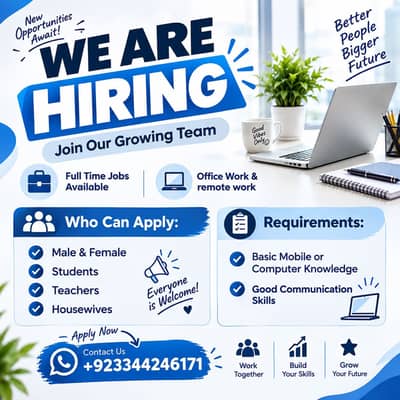 full time part time office work home base job available