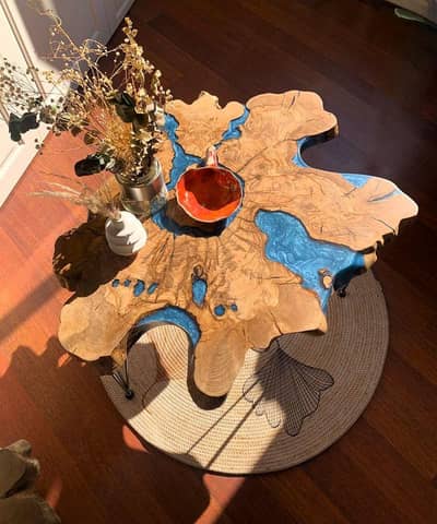 premium live edge wood coffee table