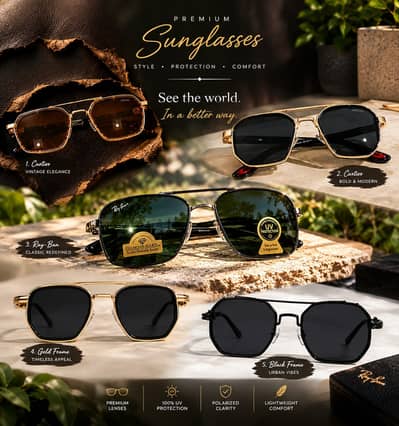 BRANDED SUNGLASSES AVAILABLE IN DIFFERENT DESIGNS HIGH QUALITY