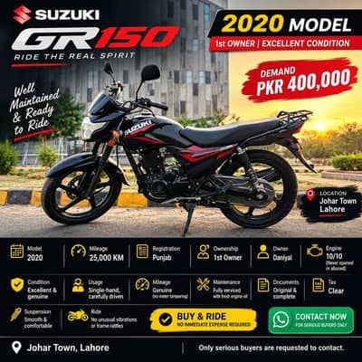 Suzuki GR 150 – 2020 Model | 1st Owner | Excellent Condition