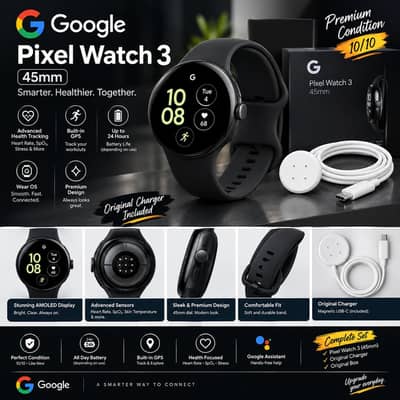 Google Pixel Watch 3 with Charger
