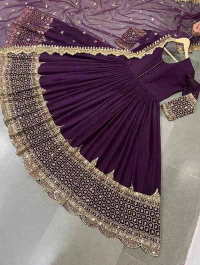 Purple & 12 colors chiffon maxi 3 pcs stitch. Standard size