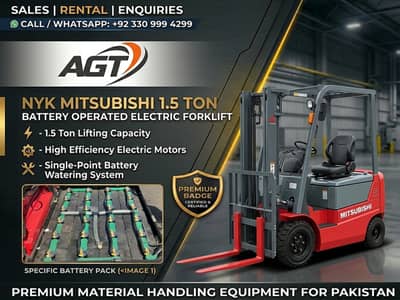 NYK Mitsubishi 1.8 Ton Battery Operated Electric Forklift |03309994299