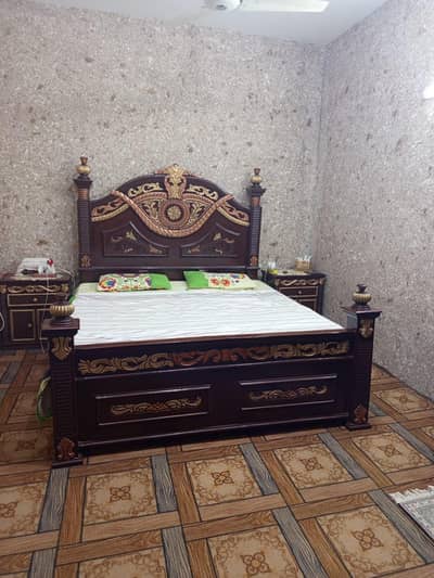 Double Bed With Matress side tables
