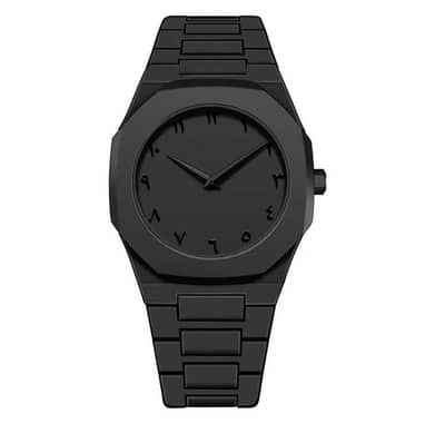 Men's black  rubber strap watch 24 mm dial