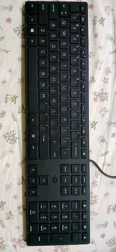 HP Wired USB Keyboard, Full Size, Slim Design, All Keys Working