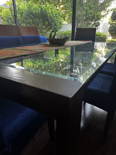 Habitt Florence 6 Seater Dining Table with 6 Chairs + Rocking Chair