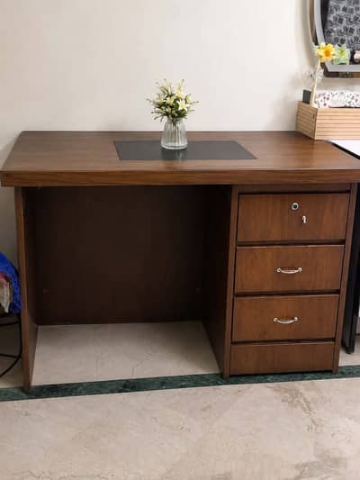 Solid Wood Brown Study / Office Table – Durable & Stylish