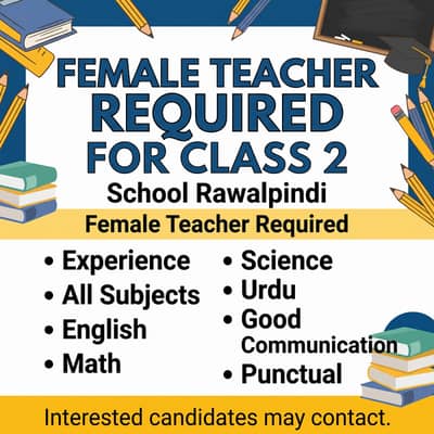  TEACHER REQUIRED FOR CLASS 2
