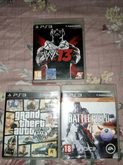 PS3 Gaming Bundle For Sell - GTA 5, BATTLEFIELD 4, WWE 2K13
