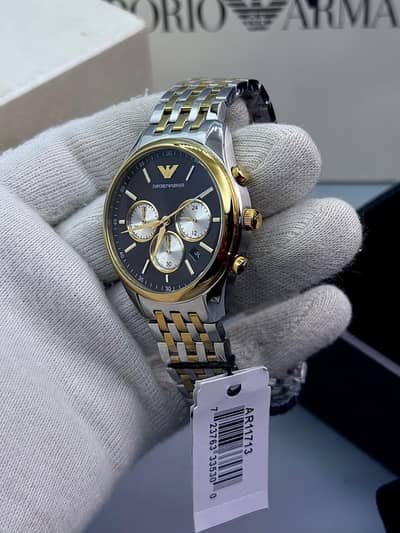 *Emporio Armani* Two-tone Stainless Steel Black Dial