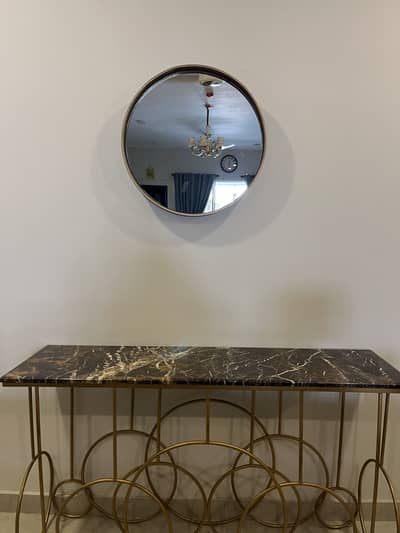 Marble Top Wrought Iron Console