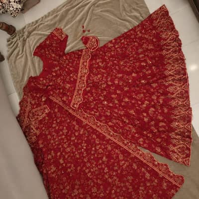 mahroon bridal dress